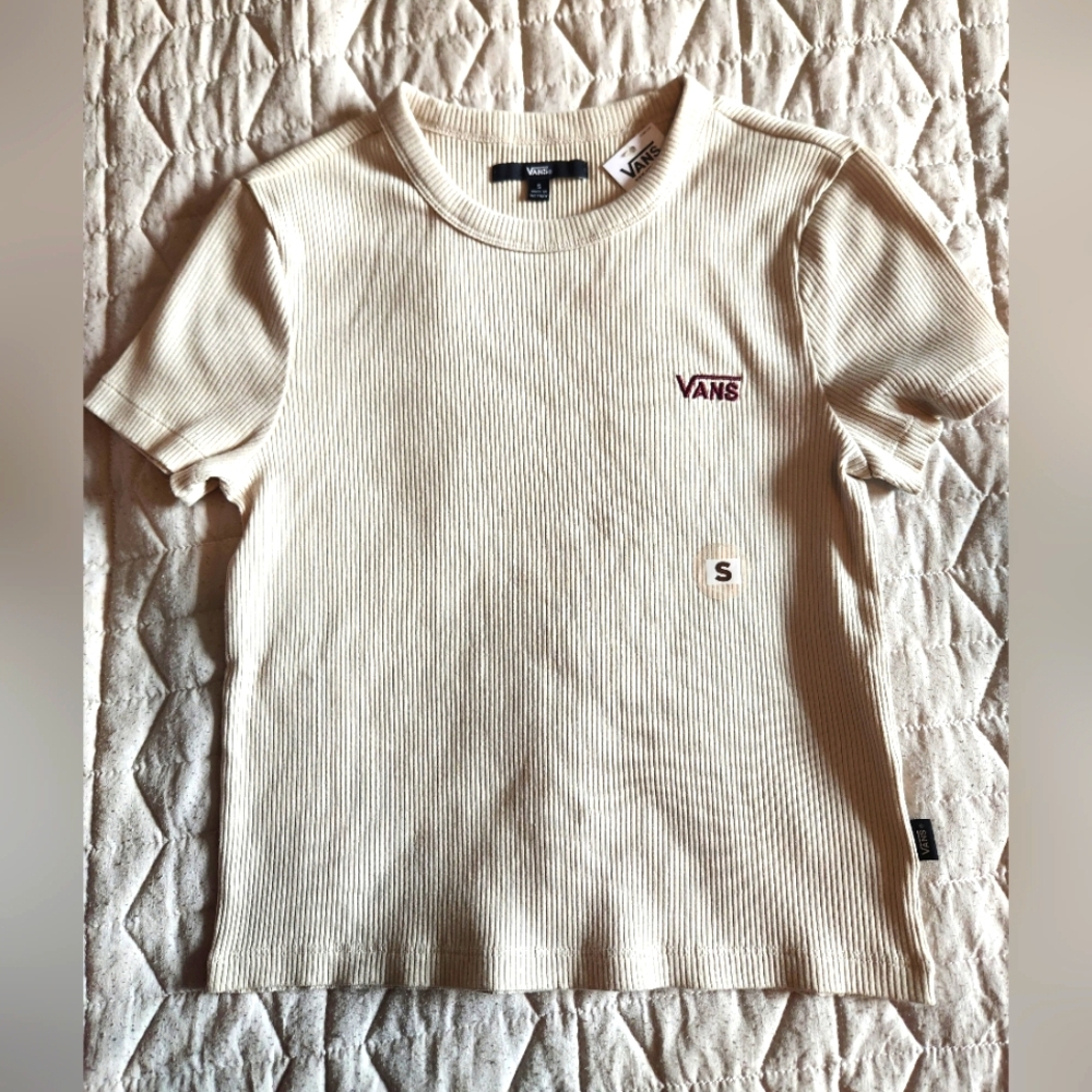 NWT Vans Beige Ribbed Tee